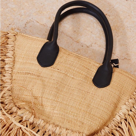 Pretty Little Thing Natural Frayed Straw Beach Bag - Picture 4 of 11